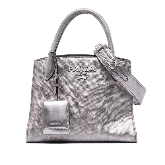 prada Handbags - Pre Loved prada Women Silver Satchel